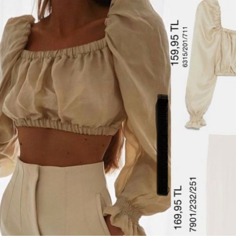 Zara Cream Puff Sleeve Blouse